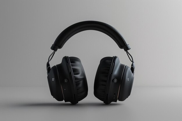 Photo a pair of headphones that are black