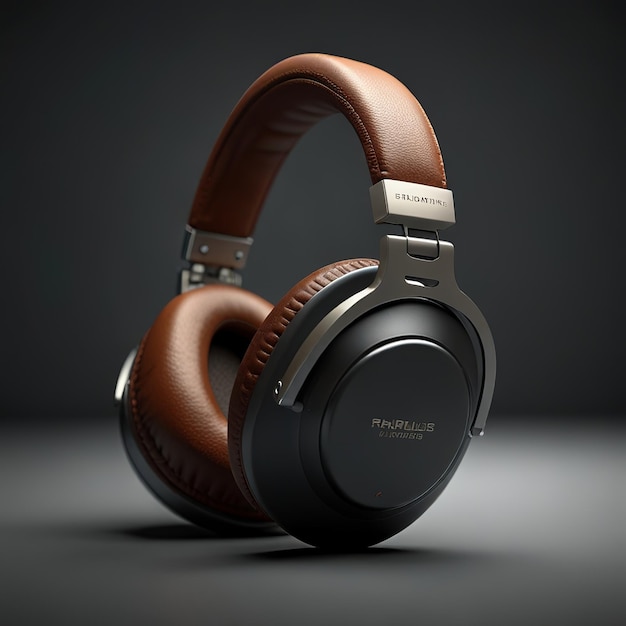 a pair of headphones with a black background AI Generated