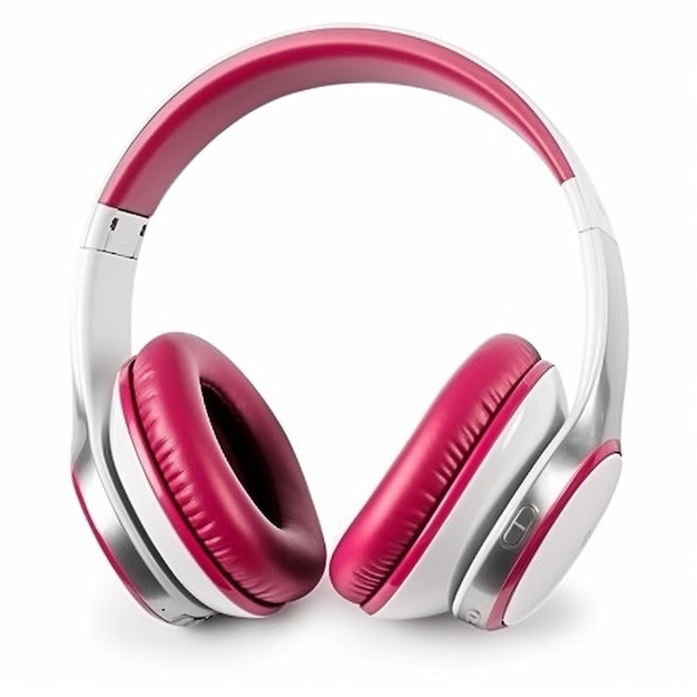 a pair of headphones with a pink and white design generative ai