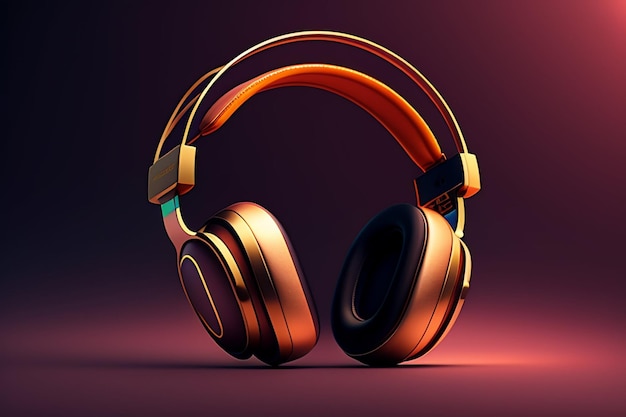 A pair of headphones with a purple background.