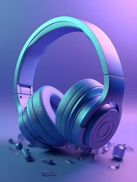 A pair of headphones with the word music on it