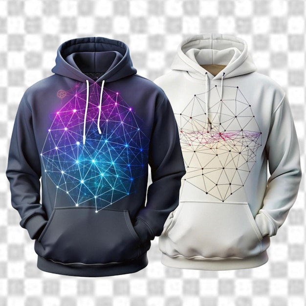 pair of hoodies on transparent background