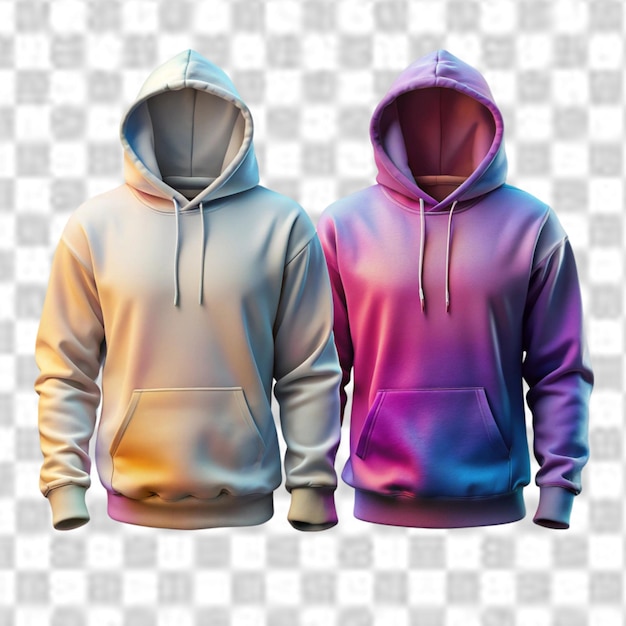 pair of hoodies on transparent background