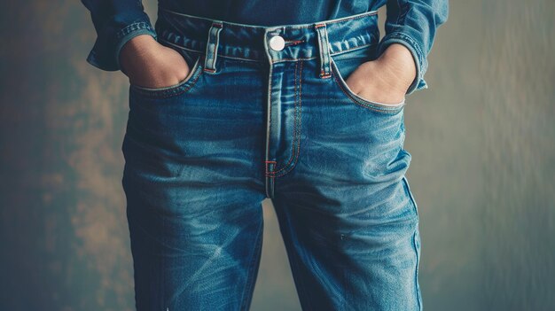 Photo a pair of jeans with the word  on the front