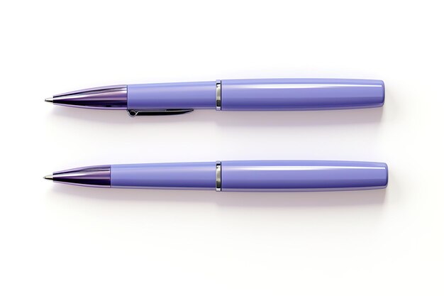 Photo a pair of lavender pens resting on a white background on a clear png or white background