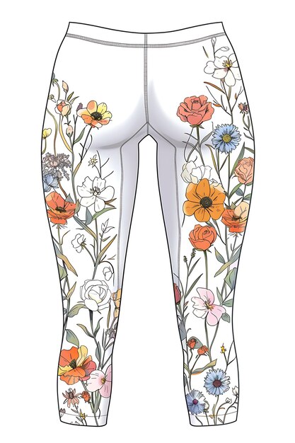 Photo a pair of leggings with flowers and the words quot spring quot on them