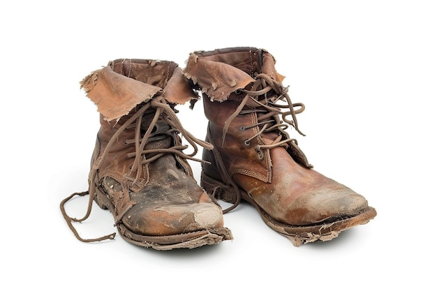 pair of old and worn boots