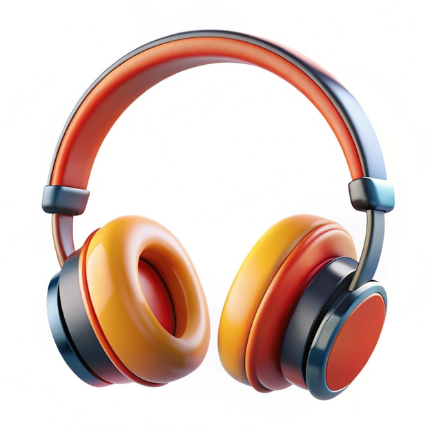 a pair of orange and orange headphones with orange and black stripes