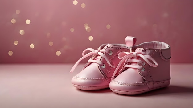 a pair of pink shoes with a pink bow on the bottom