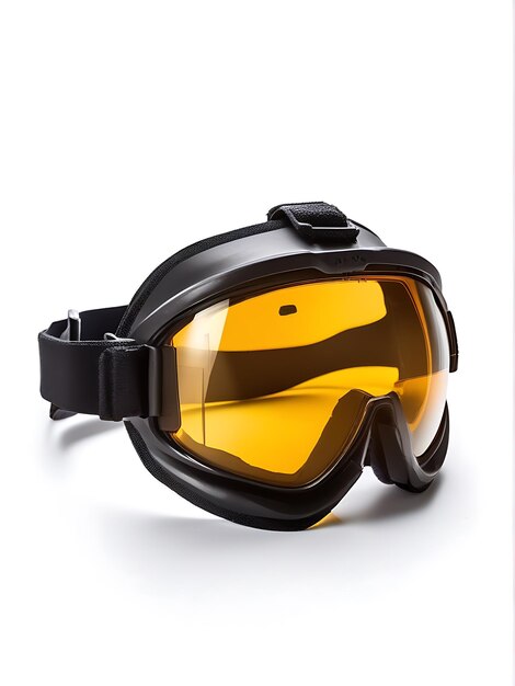 A pair of protective goggles on plain white bg