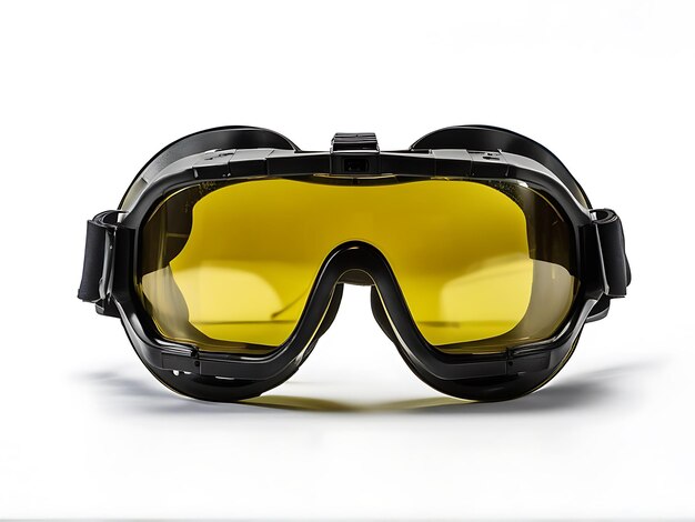 A pair of protective goggles on plain white bg