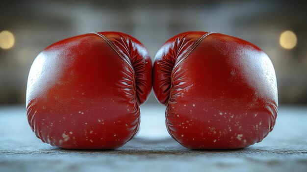 Photo pair of red boxing gloves simple vector illustration