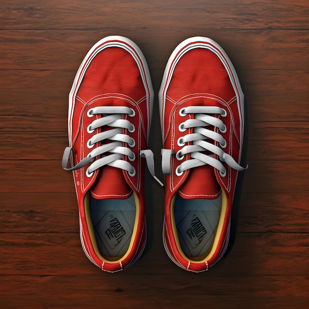 A pair of red converse shoes with the word adidas on the bottom.