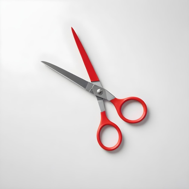 a pair of red scissors with a red handle