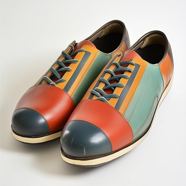 Photo a pair of retro bowling shoes with a vintage design and classic color scheme