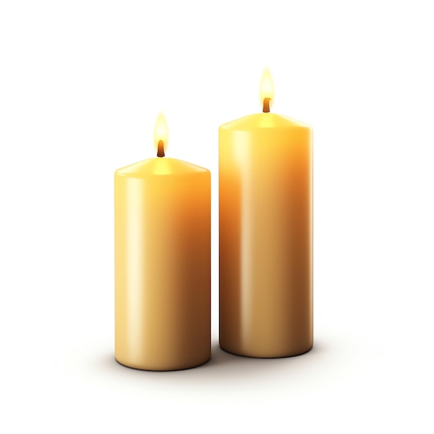 A pair of romantic candles isolated object