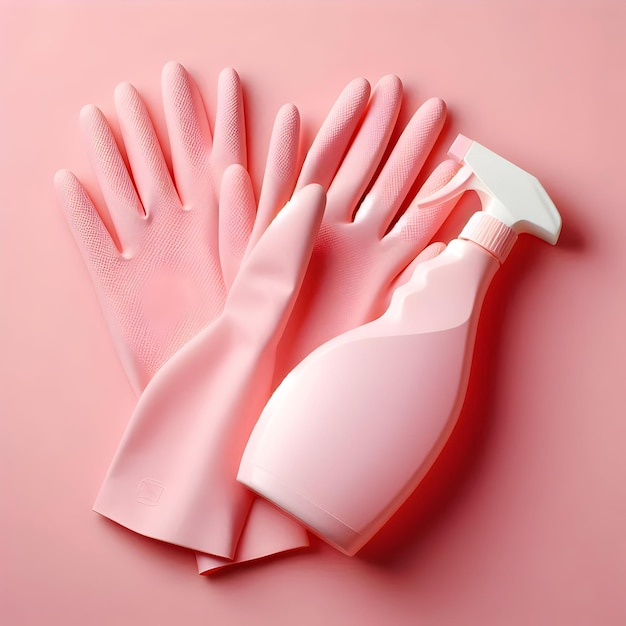 A pair of rubber gloves providing protection while cleaning and handling household chemicals isol