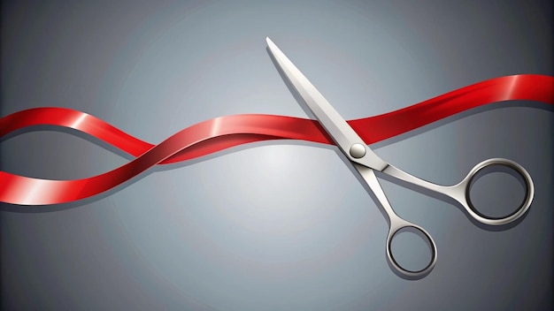 a pair of scissors with a red ribbon that says quot a quot on it