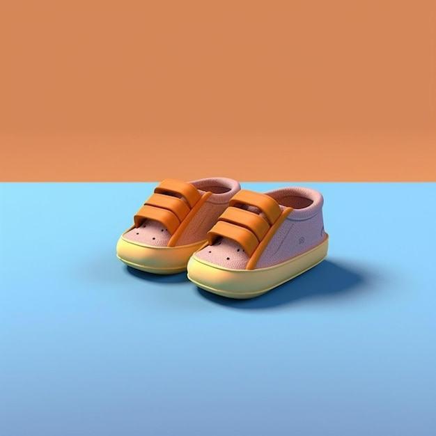 A pair of shoes cartoon illustration AI Generated