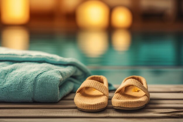 a pair of shoes next to a towel