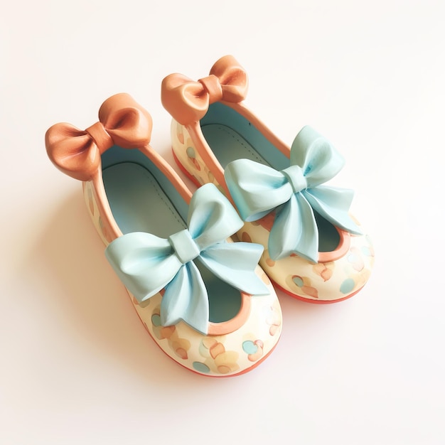 Photo a pair of shoes with flowers and bows on them