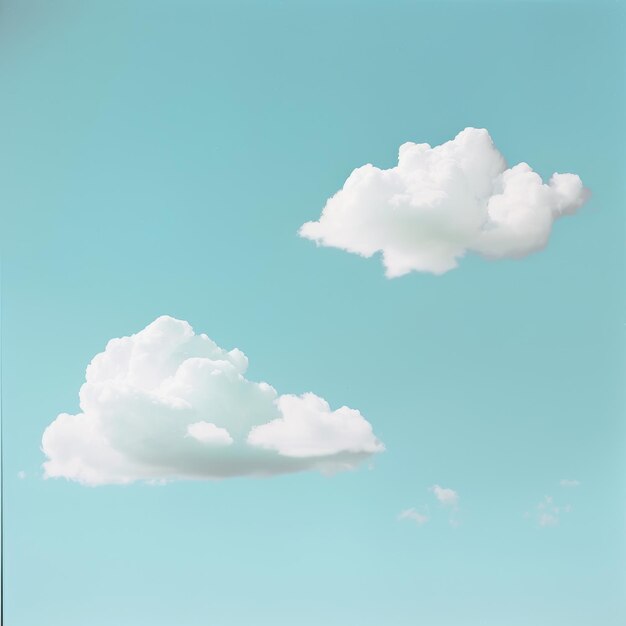 Photo a pair of simple white clouds against a light blue background representing tranquility stylize 50 v 6 job id 2210d651fa5a4d00aea8f49338152c29