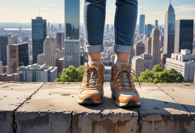 a pair of sneakers with the word quot sneakers quot on the top of a building