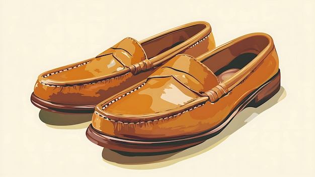 Photo a pair of stylish brown leather loafers