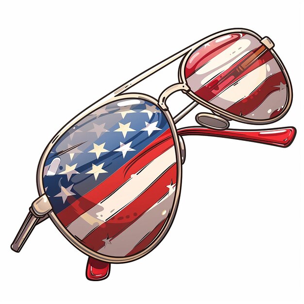 Photo a pair of sunglasses with the american flag on the bottom