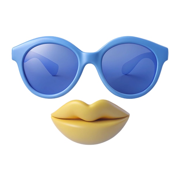 Photo a pair of sunglasses with a yellow lip and a mouth that says lips