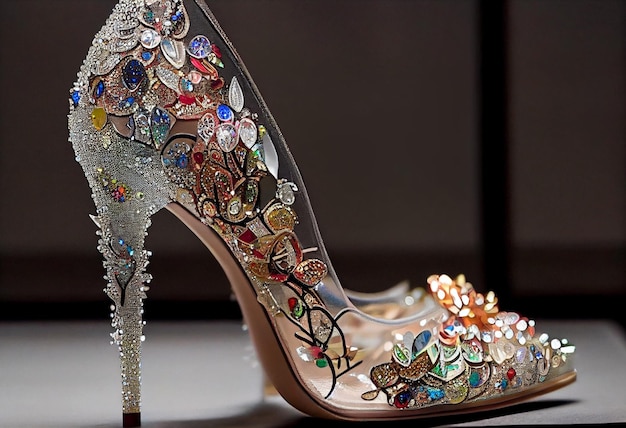 pair of very beautiful diamond shoes