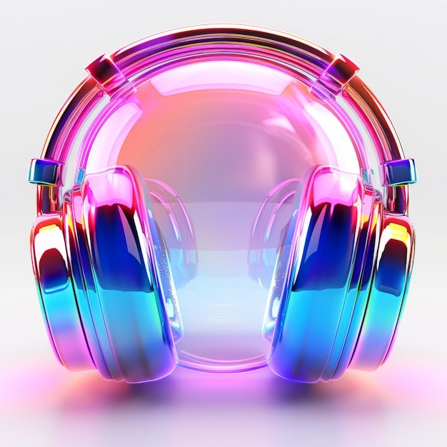 Photo a pair of vibrant headphones creating a colorful and artistic display vibrant melody