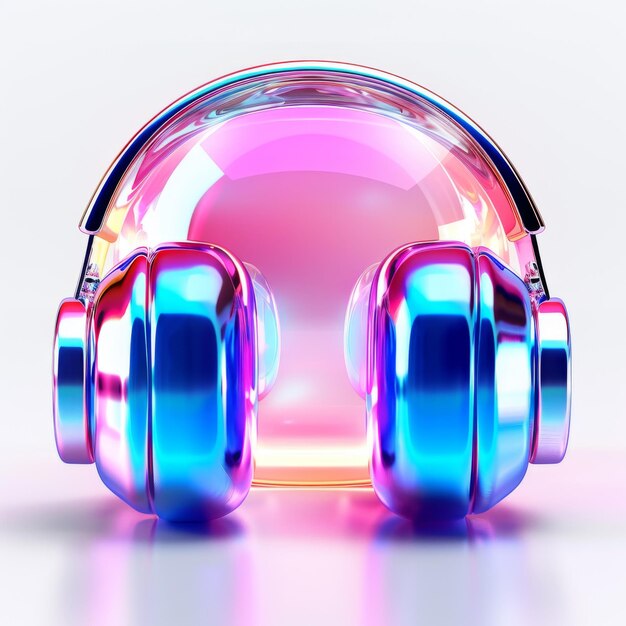 Photo a pair of vibrant headphones creating a colorful and artistic display vibrant melody