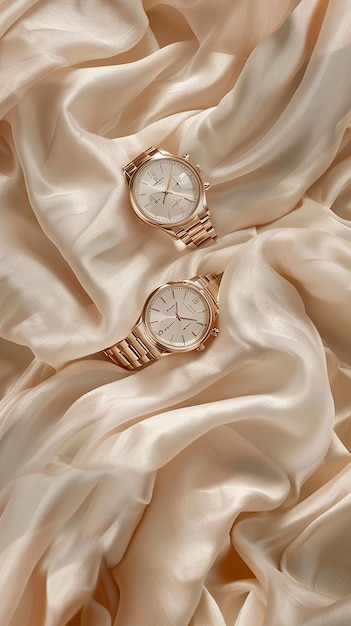 a pair of watches with a gold band and a white gold band