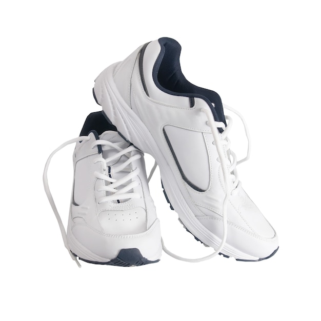 Pair white of trainers on isolated background