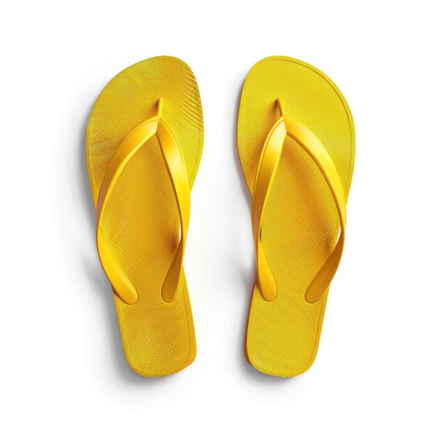 a pair of yellow flip flops with a strap that says  flip flop