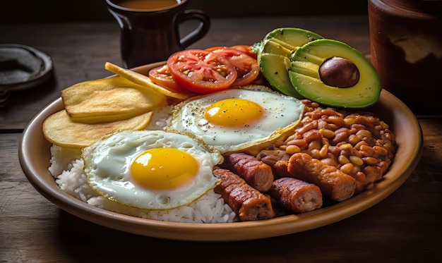 Paisa tray typical Colombian dish