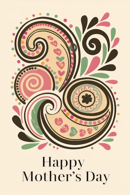 Paisley Design Happy Mothers Day Card