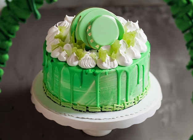 Pakistan Day flag theme Cake green white cupcakes National Day