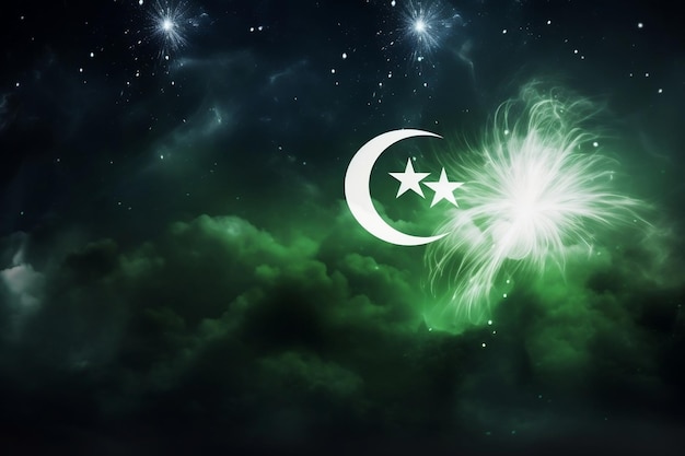 Pakistan Flag Waving Independence Day Generative AI