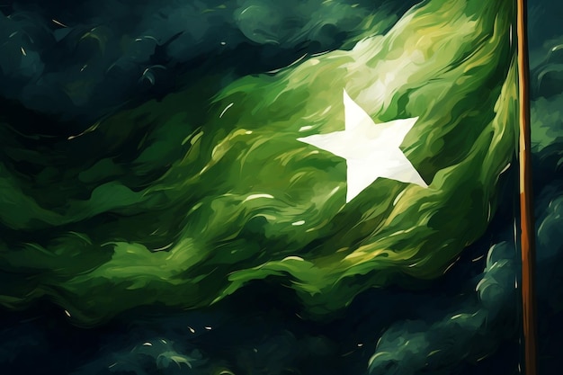 Pakistan Flag Waving Independence Day Generative AI