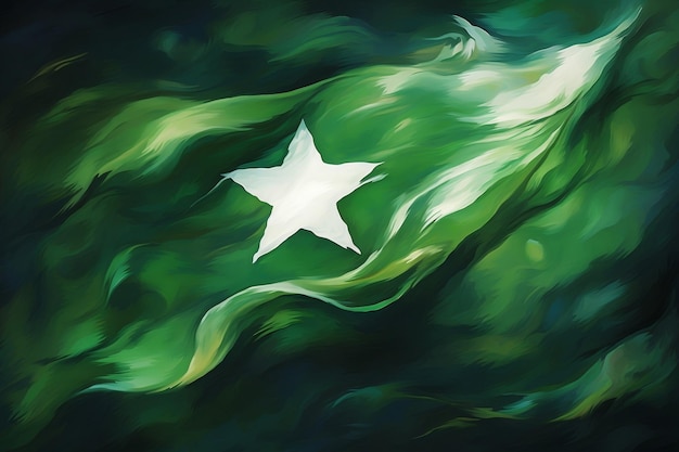 Pakistan Flag Waving Independence Day Generative AI