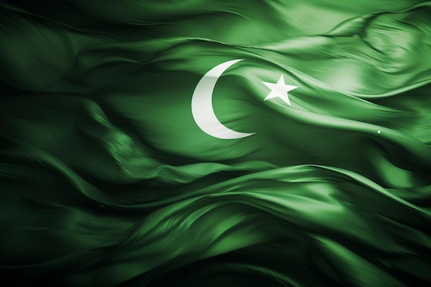 Pakistan Flag Waving Independence Day Generative AI