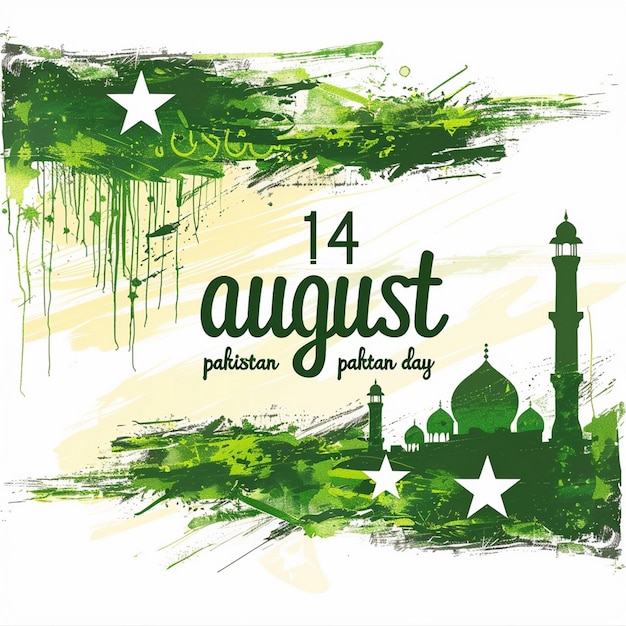 pakistan independence day background with a green and white star