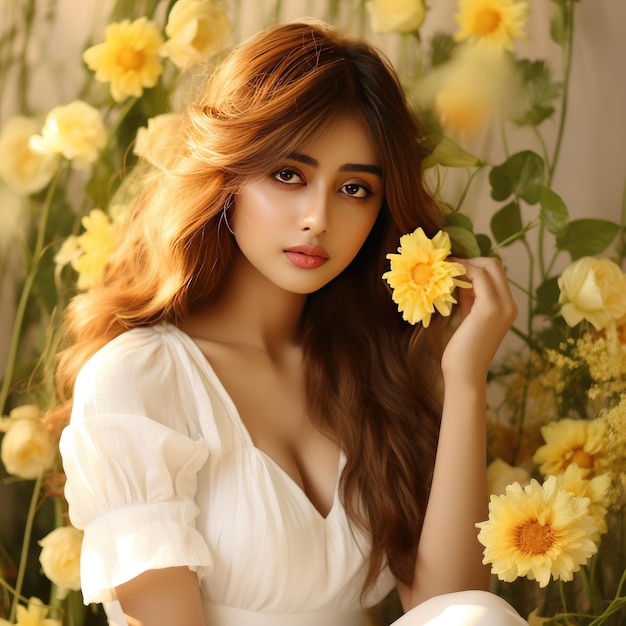 Pakistani Drama's Sajal Ali A Captivating Portrait of Melancholic Beauty in a White Dress amidst a