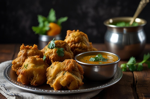 Photo pakora with fresh coriander