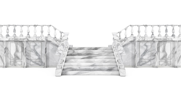 Palace Castle Theater Hall Interior Marble Stairs with Pillar and Columns 3d Rendering