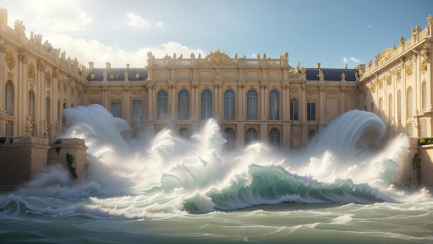 A palace of versailles in tsunami