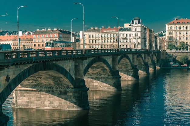 Palacky Bridge in Prague Czech Republic