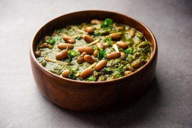 Palak rajma Masala is an Indian curry prepared with red kidney beans spinach cooked with spices